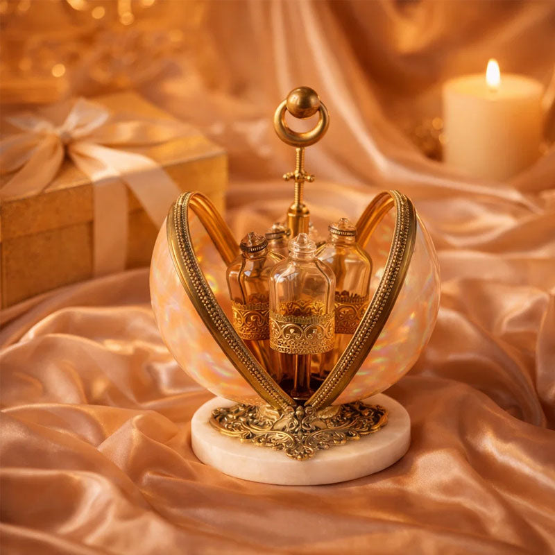 🕯 Vintage parfumeholder lavet af muslingeskalle