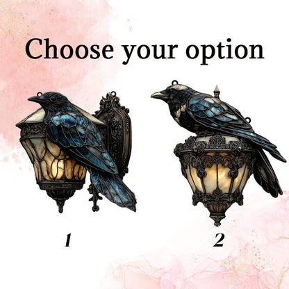 Raven farvet glas lantern