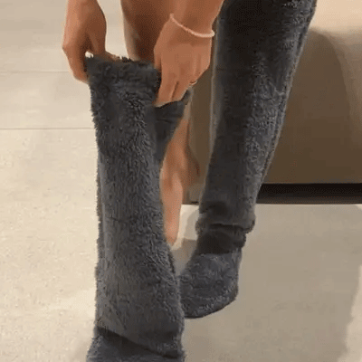 Gåseduns-knæstrømper til jul