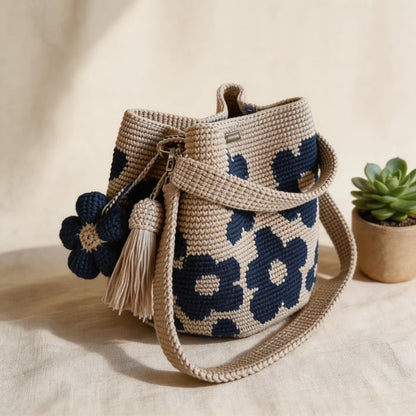 Håndlavet hæklet blomster-tote 🌼