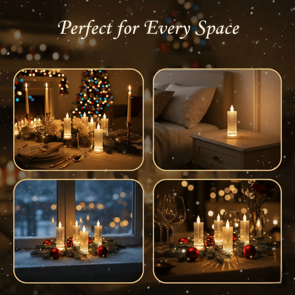 🔥HOT SALE 49%OFF✨🕯️LED Crystal Candle Lights (4 stk i 1 sæt)