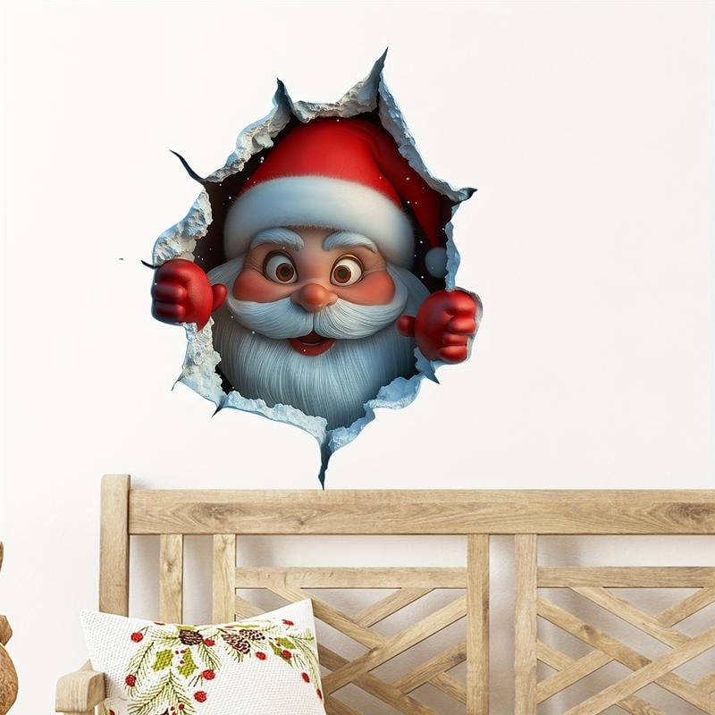 🎄3D Wall-Breaking Santa Claus Sticker