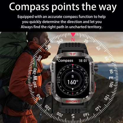 🔥 Sidste dag 70 % RABAT – Militær outdoor-sports-smartwatch til mænd til Android og iOS