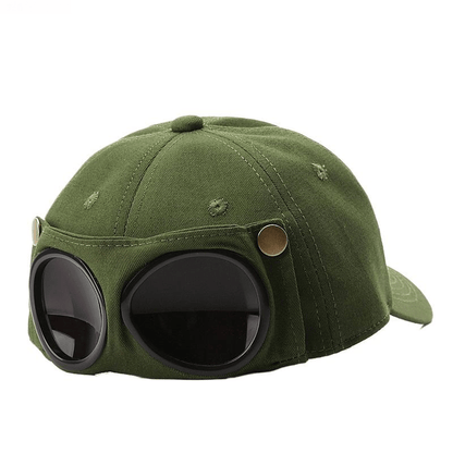 🤣 Baseballkasket i aviator-stil — unikke solbrilleholder og vintage metal-detaljer! 🧢✨