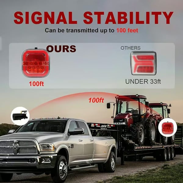 🚗 Trådløse LED-trailerlygter – Tydelige lyssignaler til traileren 🚦