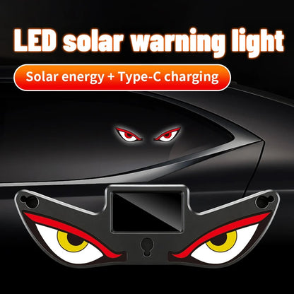 🔥Sidste dag med 49 % rabat – Solar Demon Eye LED-vindueslampe til bilen