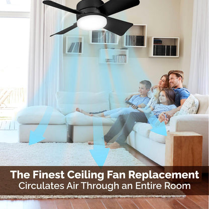 2-IN-1 PORTABLE FLOOR FAN & LIGHT med fjernbetjenin