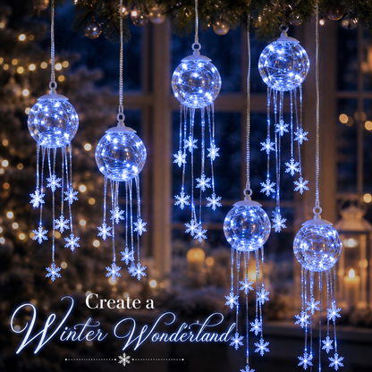 Winter Magic Snowflake Cascade – LED-julekugle til at hænge op❄️