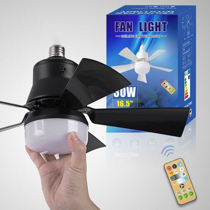 2-IN-1 PORTABLE FLOOR FAN & LIGHT med fjernbetjenin
