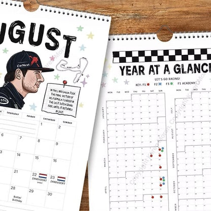 🏎️📅F1 Scrapbook Race Calendar 2026 - Den ultimative vægkalender til racerfan