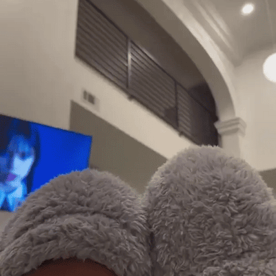 Gåseduns-knæstrømper til jul