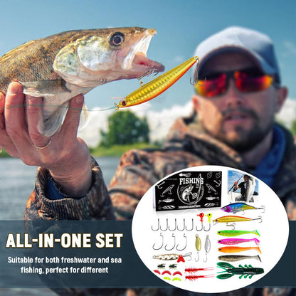 Julekalender til agn- og lokkefiskeri, gaveæske 🎣🎄