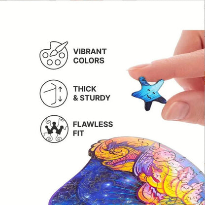 🧩🌟 Mytisk dyrepuslespil af træ 🌟