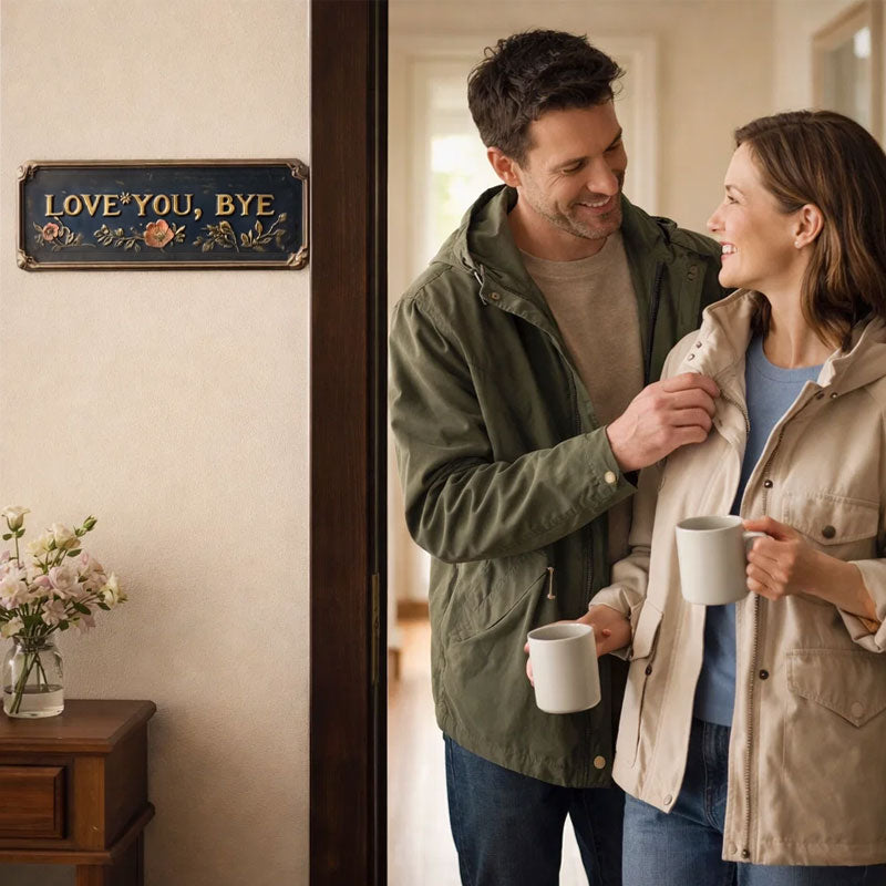 »Love You, Bye« Vintage blomsterplakat til vægge
