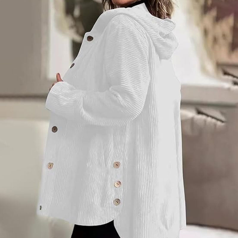 🍂 Afslappet fløjlsjakke med hætte til efteråret 🧥