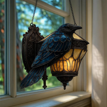 Raven farvet glas lantern