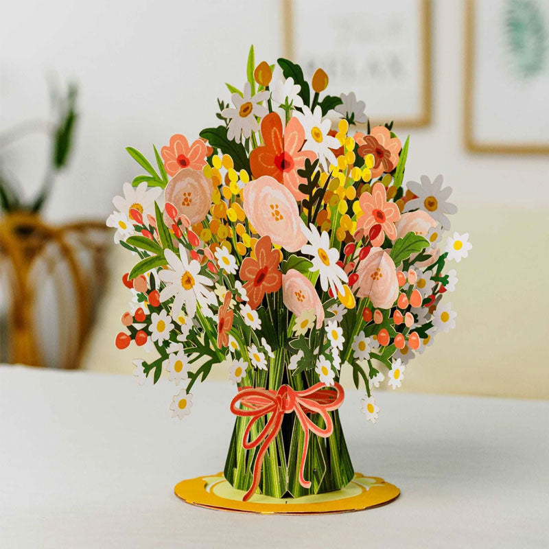 💐 Pop-up-valentineskort med vilde blomste