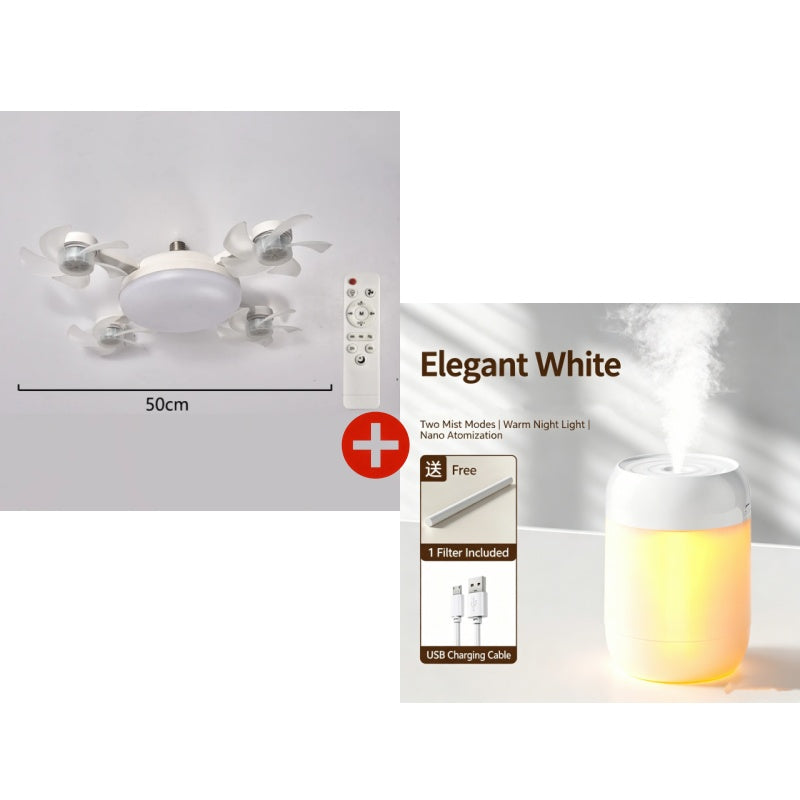 🌀 Ny loftventilator med lampe og E27-fatning – støjsvag 2-i-1 LED-ventilator med fjernbetjening, energieffektiv kombination af afkøling og belysning til stuen og soveværelset
