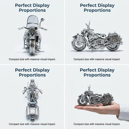 🔥SÆRTILBUD🔥Sølvfarvet 3D-metal-motorcykel-byggepuslespi