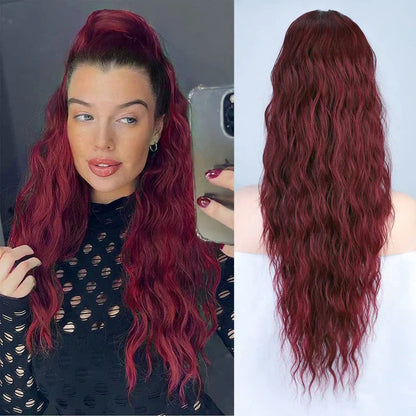 ⏳Begrænset tid 50% rabat💥💖18 tommer krøllet, bølget Frizz-hårfortykning med hestehale