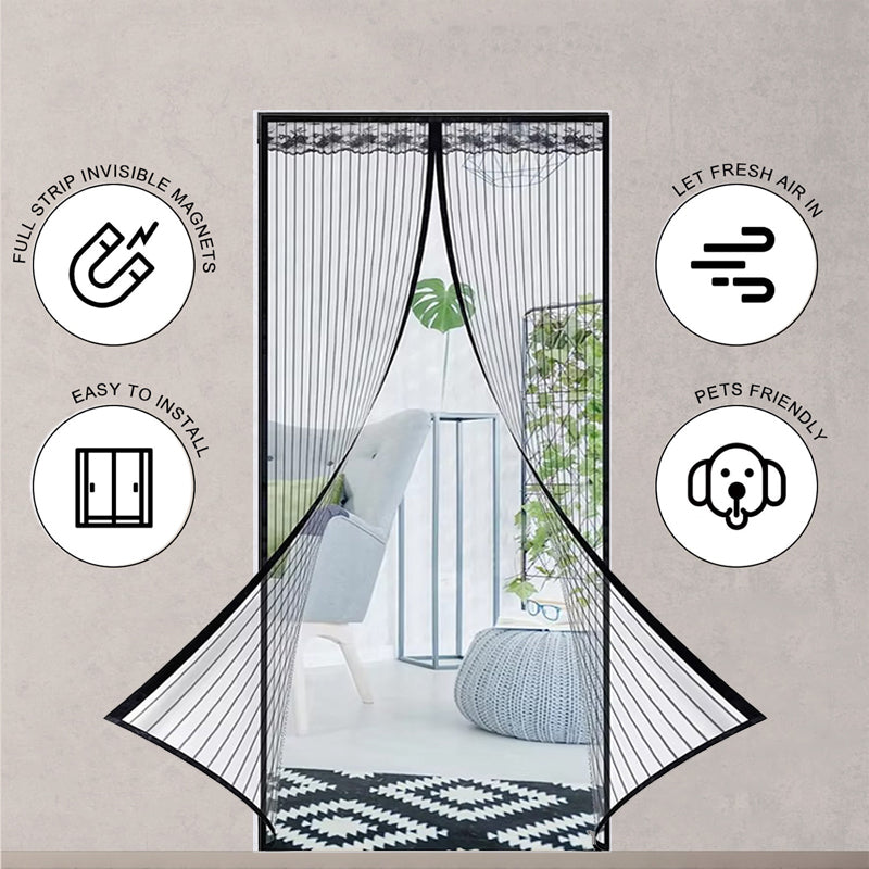 Magic Mesh – magnetisk myggenetgardin til døre til sommerhuset