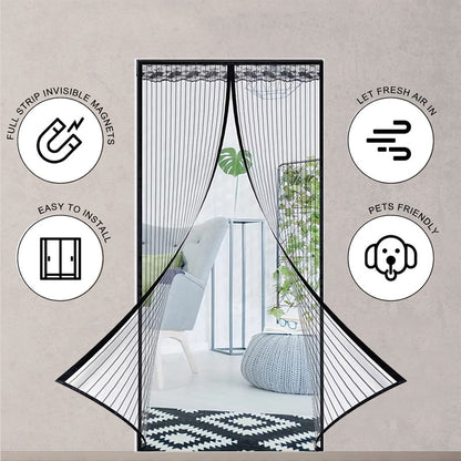 Magic Mesh – magnetisk myggenetgardin til døre til sommerhuset