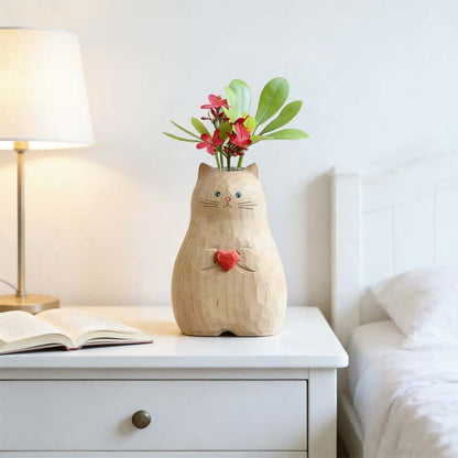 Chonky Cat vase med hjert