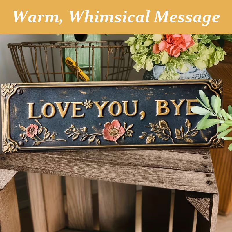 »Love You, Bye« Vintage blomsterplakat til vægge