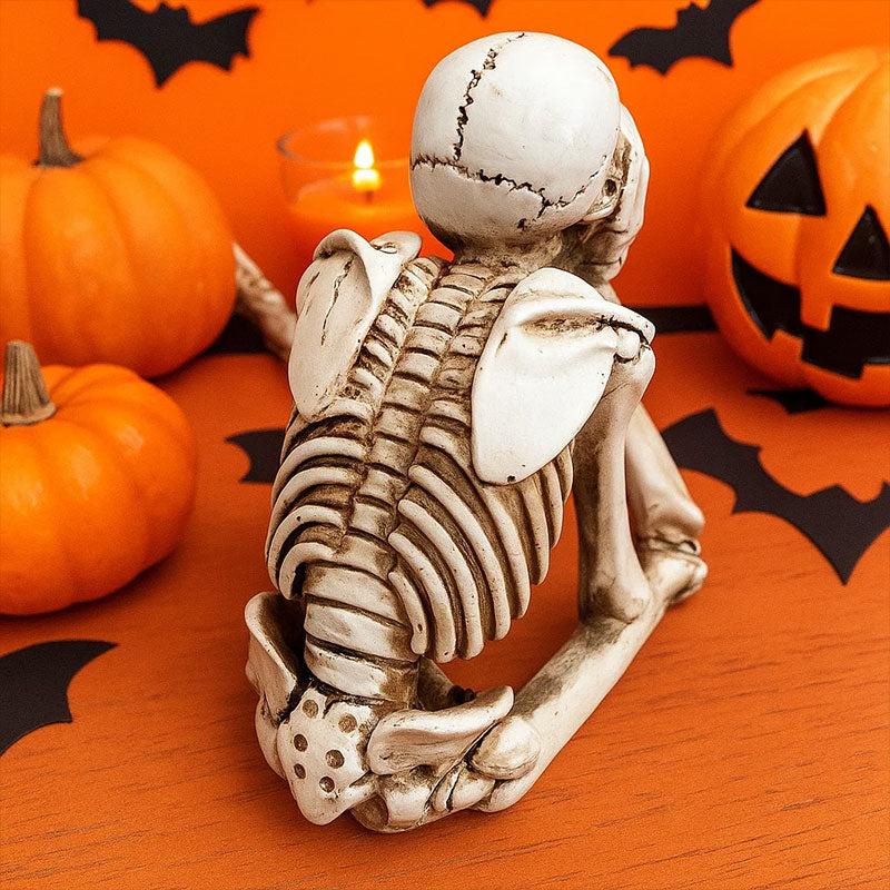 💀 Halloween tre kloge skeletter harpiks figurer 🎃