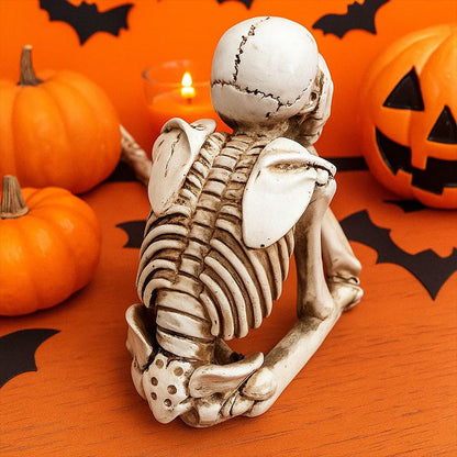 💀 Halloween tre kloge skeletter harpiks figurer 🎃