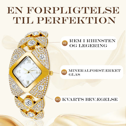 💜SIDSTE DAGS TILBUD - 50% RABAT💜Retrokvartsur med funklende rhinsten⌚