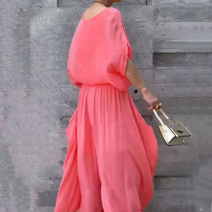 🌹 Løs top og bukser med brede ben Chiffon 2-delt sæt