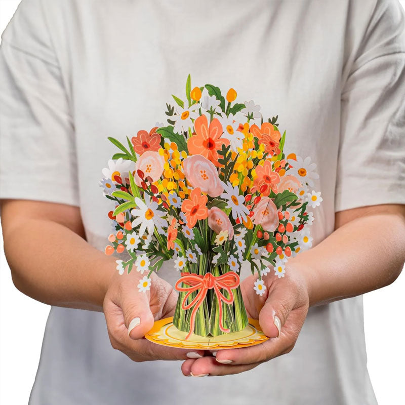 💐 Pop-up-valentineskort med vilde blomste