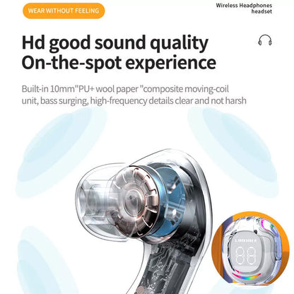 Bluetooth in-ear headset med lang levetid og digitalt display