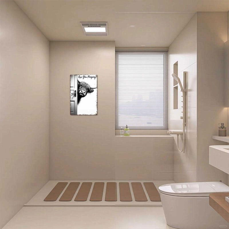 🐄 Den frække besøgende: Vintage Highland Cow-skilt