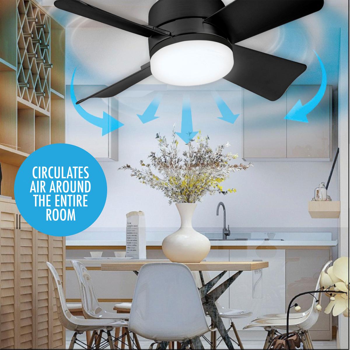 2-IN-1 PORTABLE FLOOR FAN & LIGHT med fjernbetjenin