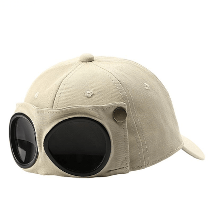 🤣 Baseballkasket i aviator-stil — unikke solbrilleholder og vintage metal-detaljer! 🧢✨