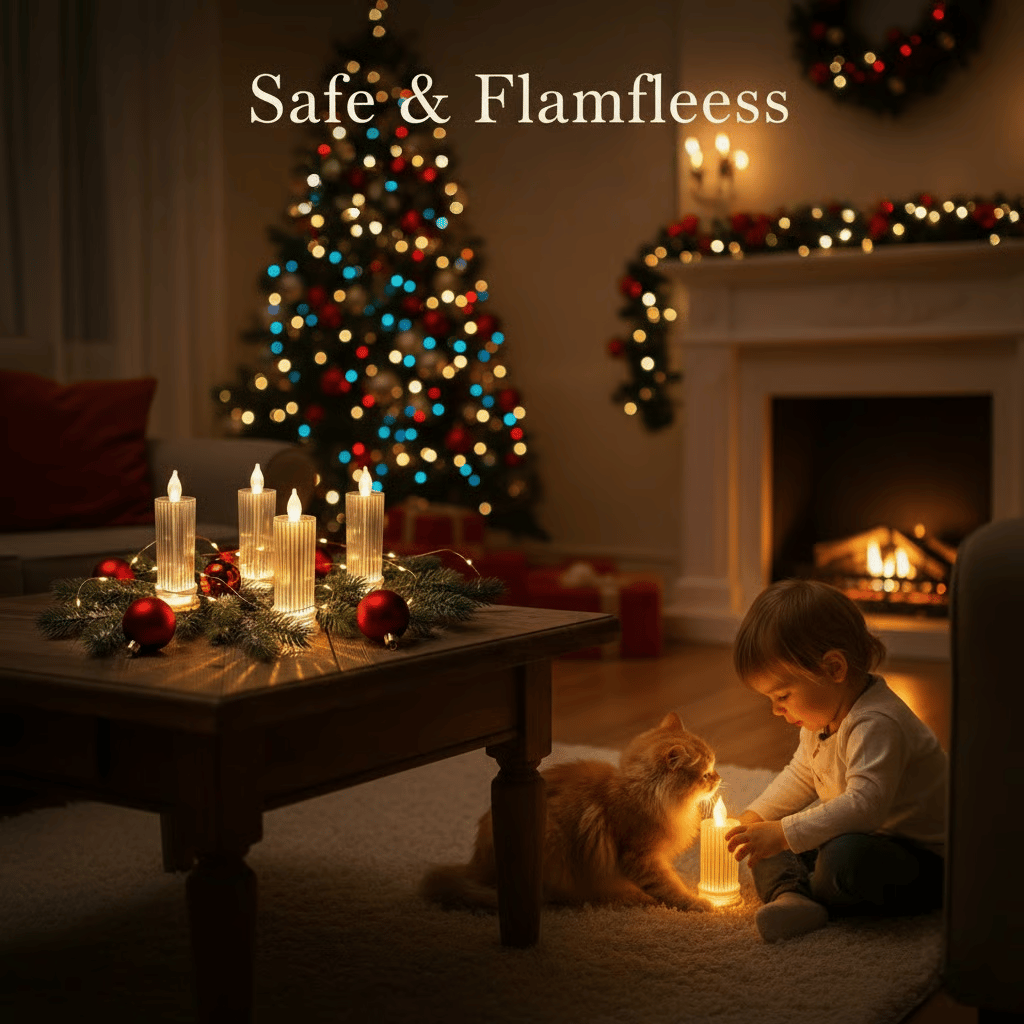 🔥HOT SALE 49%OFF✨🕯️LED Crystal Candle Lights (4 stk i 1 sæt)
