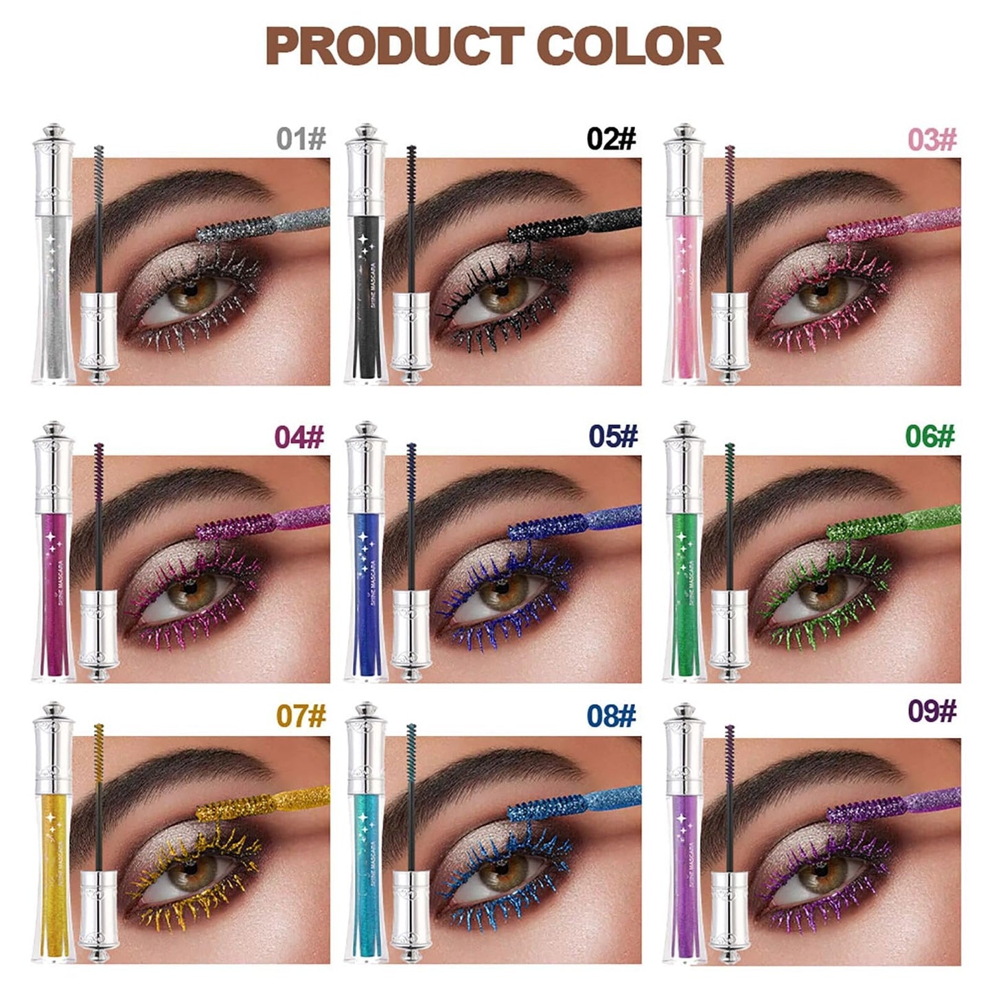 Glitrende krystalldiamantfarvet glittermascara