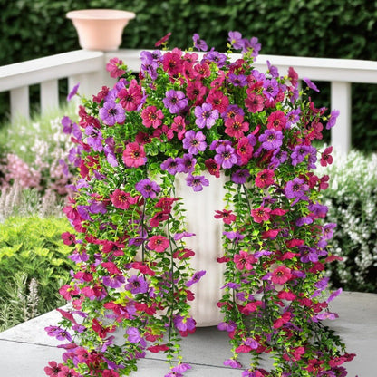 Udendørs kaskade af tusindfryd og eukalyptusblomster – UV-bestandige
