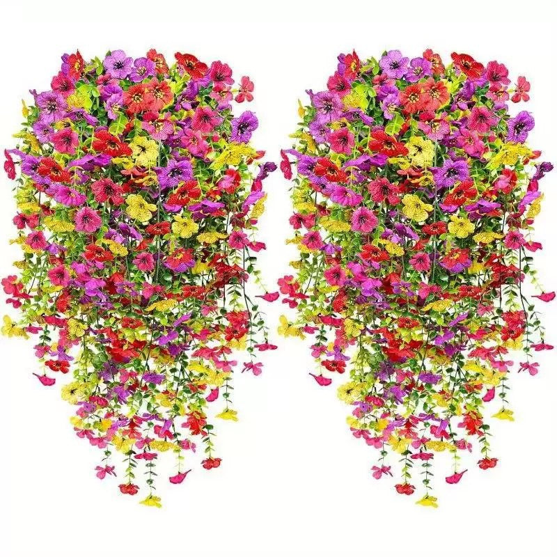 Udendørs kaskade af tusindfryd og eukalyptusblomster – UV-bestandige