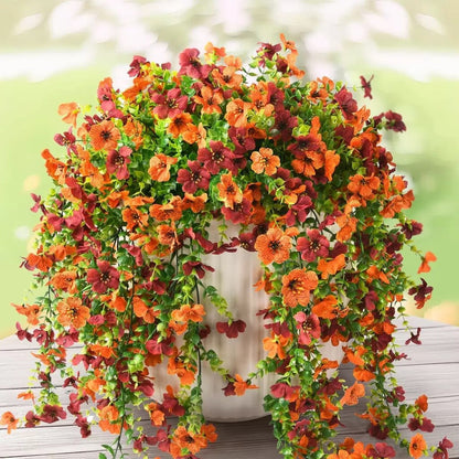 Udendørs kaskade af tusindfryd og eukalyptusblomster – UV-bestandige