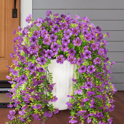 Udendørs kaskade af tusindfryd og eukalyptusblomster – UV-bestandige