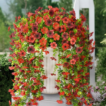 Udendørs kaskade af tusindfryd og eukalyptusblomster – UV-bestandige