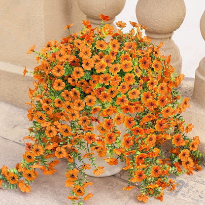 Udendørs kaskade af tusindfryd og eukalyptusblomster – UV-bestandige