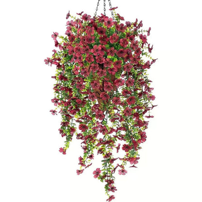 Udendørs kaskade af tusindfryd og eukalyptusblomster – UV-bestandige