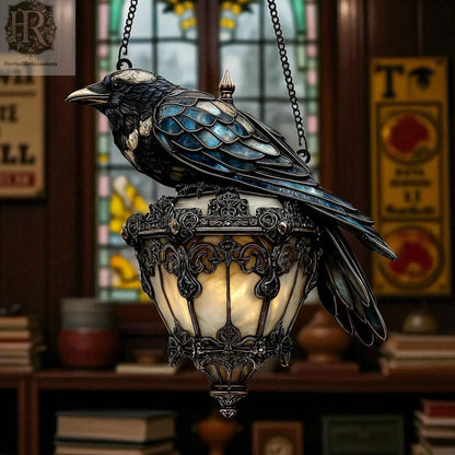 Raven farvet glas lantern