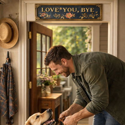 »Love You, Bye« Vintage blomsterplakat til vægge