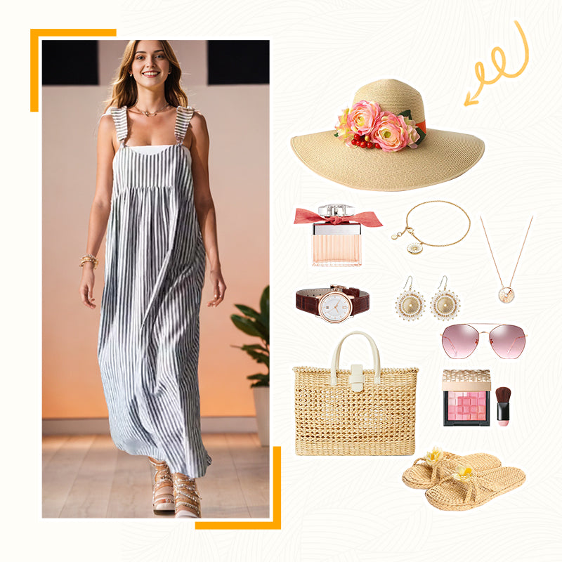 ✨ Casual stribet kjole - ubesværet stil og komfort