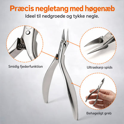 📢 50 % RABAT !! ⏰ 2-delt manicuresæt i rustfrit stål: Negleklipper til nedgroede tånegle og tang til fjernelse af død hud